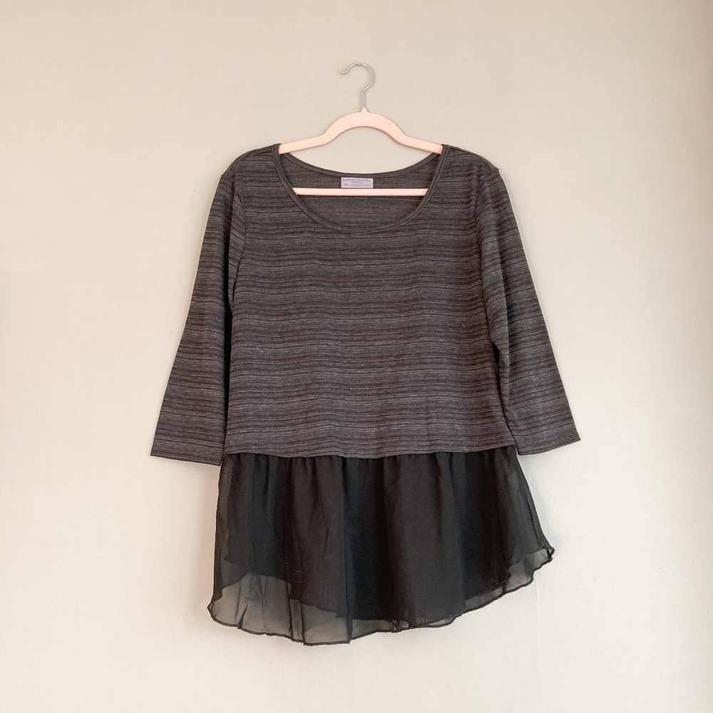 Bobbie Brooks Black Mixed Media Top